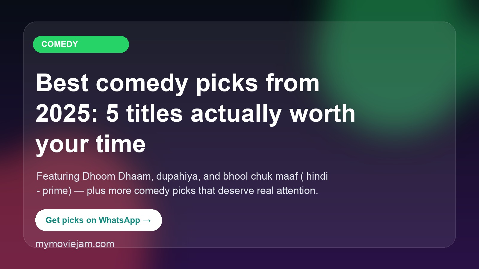 Best comedy picks from 2025: 5 titles actually worth your time